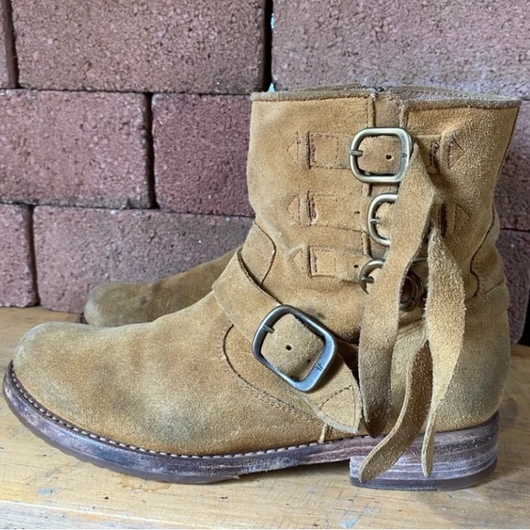 Frye Shoes - Frye Veronica Suede Leather Buckle Strap Boots Women’s Size 10B Cowgirl Rodeo